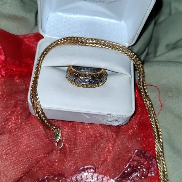 925 unique ring sz 7 with beautiful untested bracelet - Picture 2 of 3